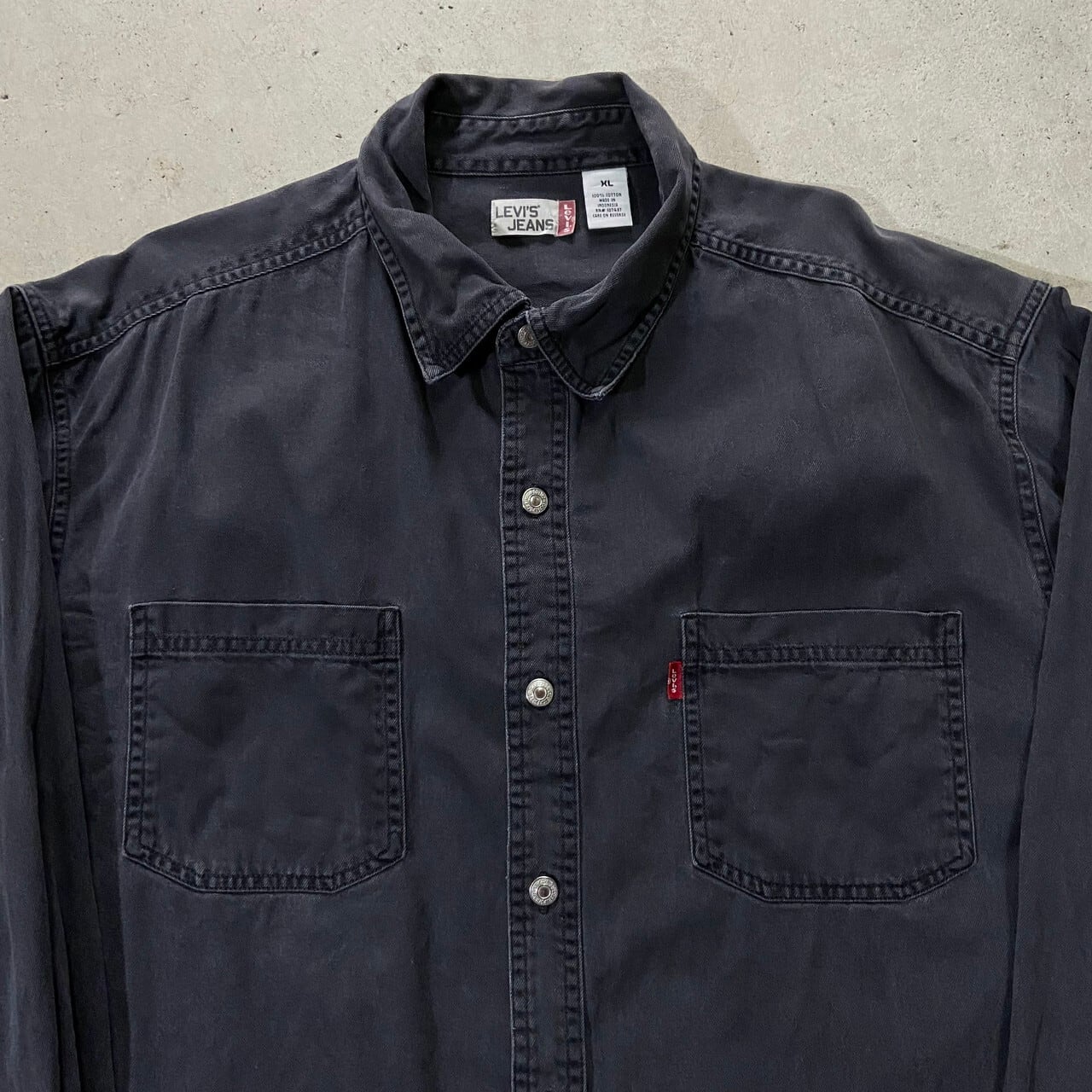ビッグサイズ Levi's リーバイス 長袖 ブラックデニムシャツ メンズ2XL
