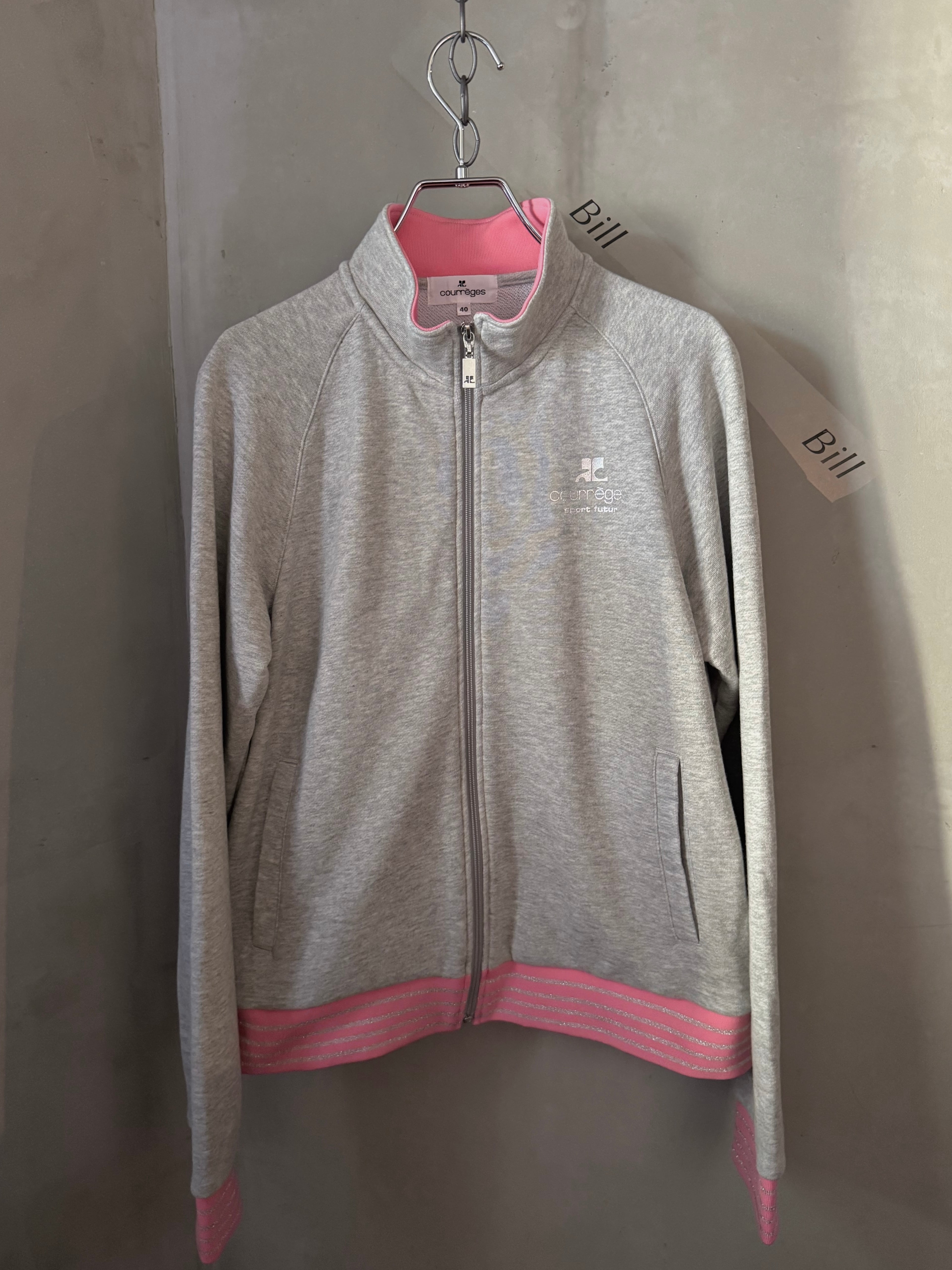 Courrèges kirakira line logo zipper sweat