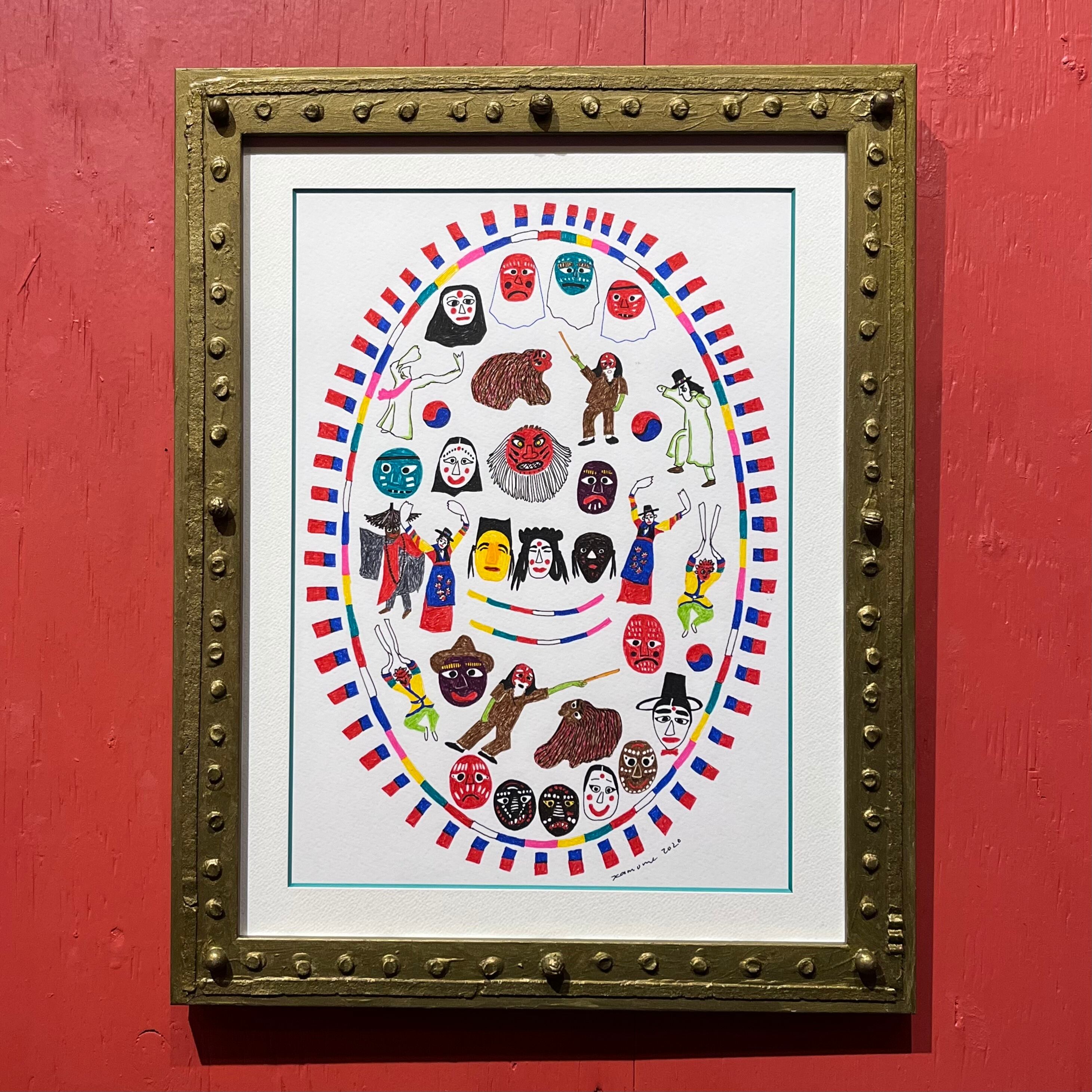 韓国無形文化財伝統マスクシリーズ 9個セット KOREAN MASKS 韓国仮面の額