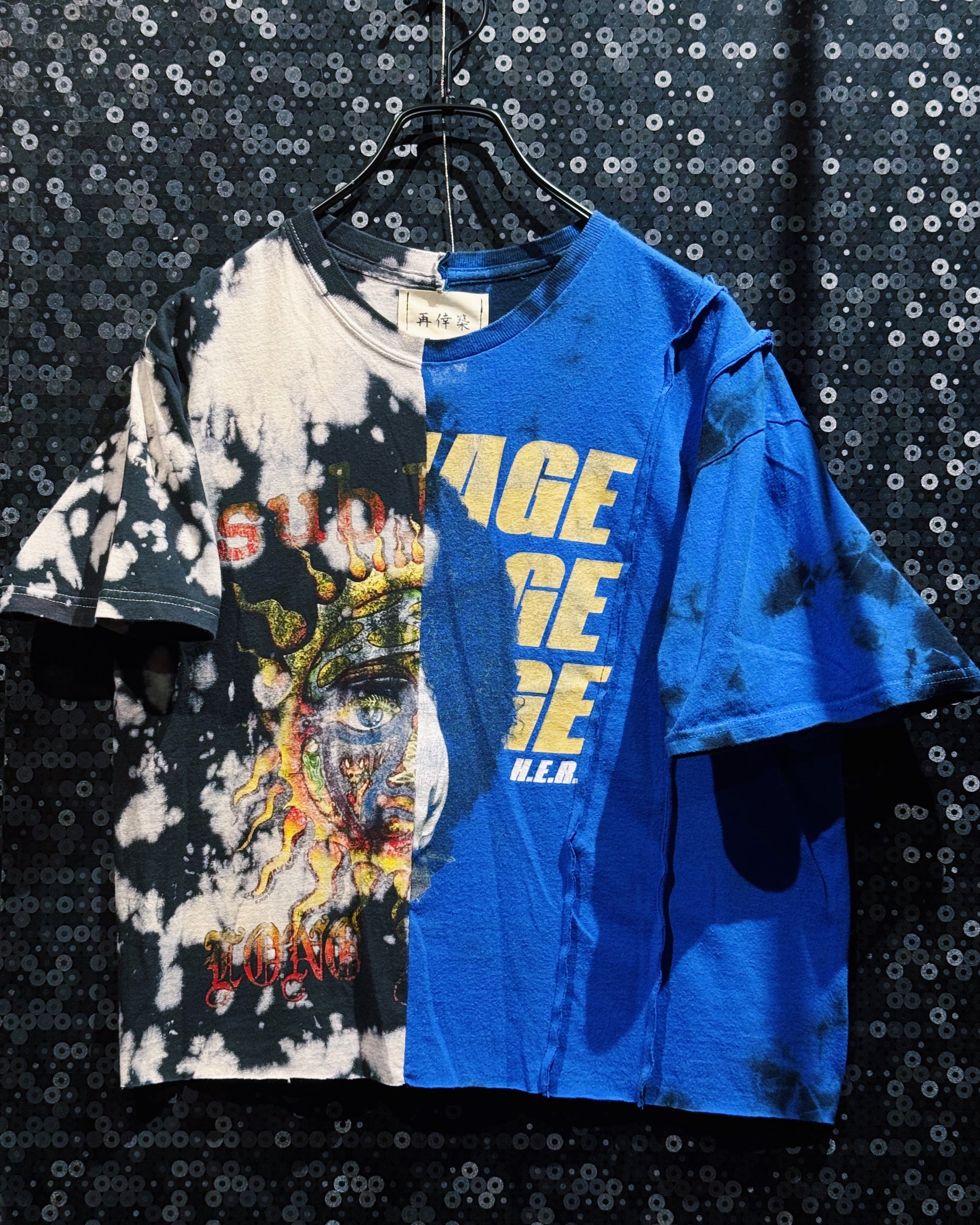 【ÆIEM】"再倖築"vintage Docking Graphic T-shirt – Blue &breach