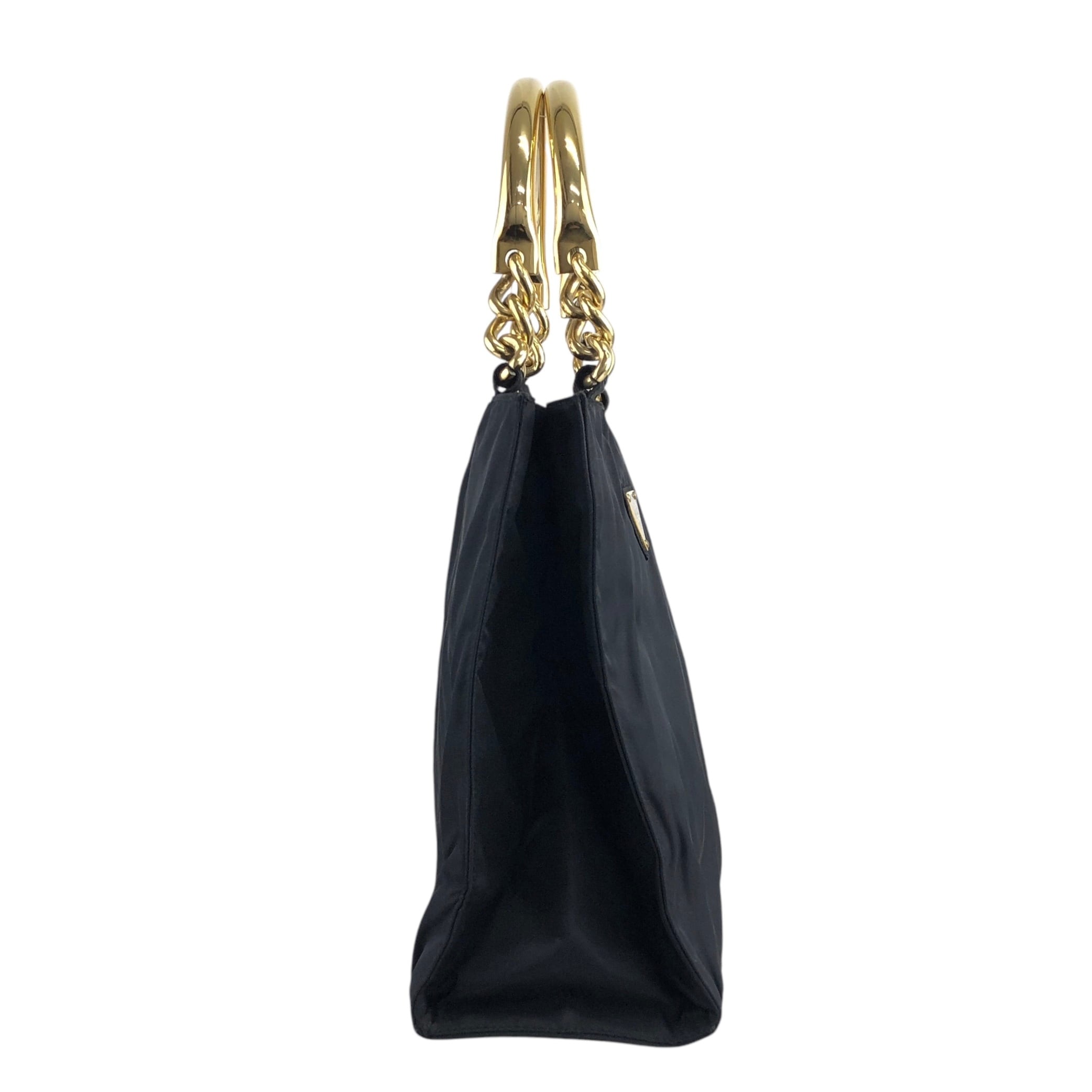 PRADA プラダ ハンドバッグ ブラック トライアングルロゴ PRADA プラダ ハンドバッグ ブラック トライアングルロゴ