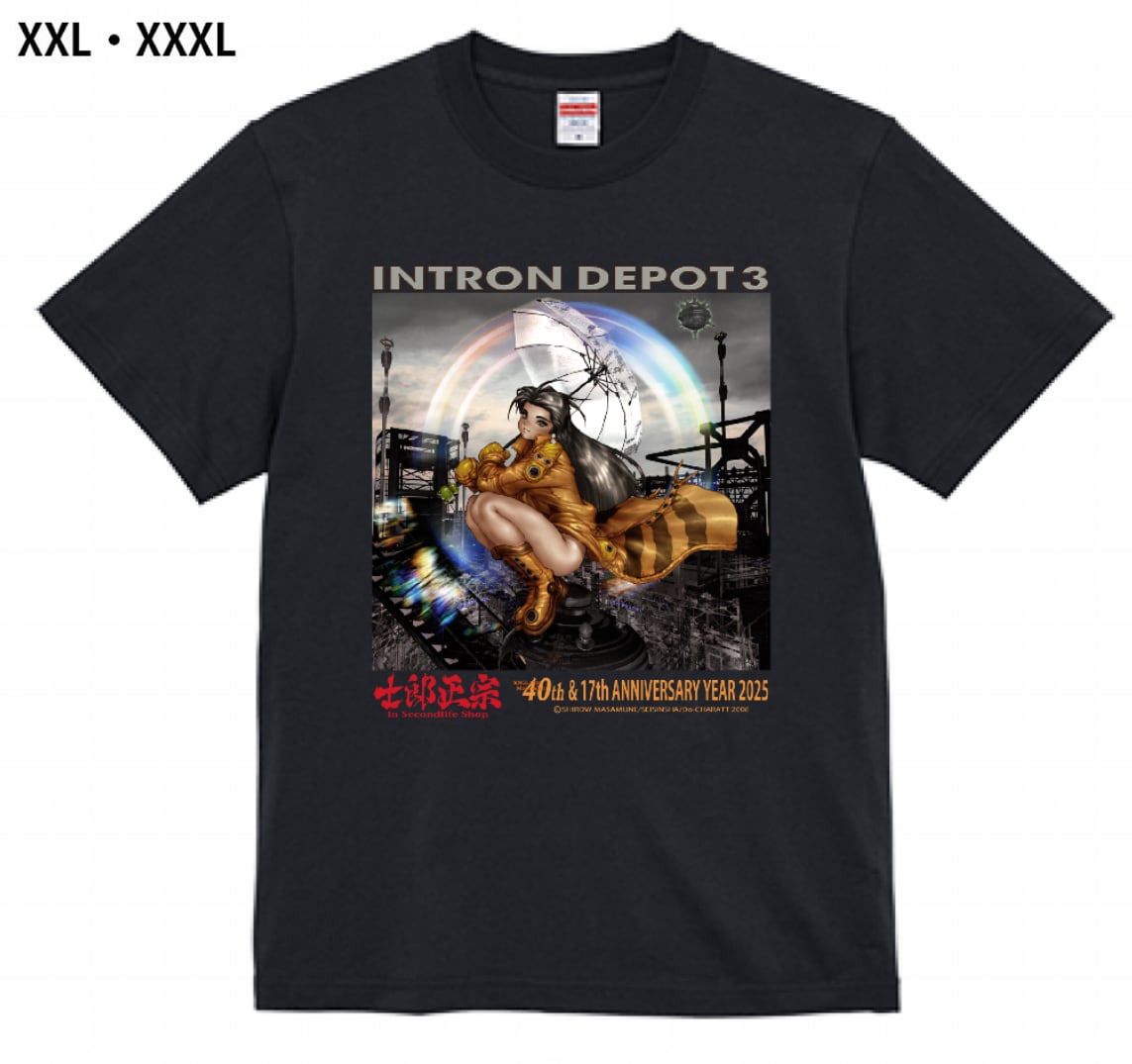 士郎正宗キャラクターTシャツVol.9 PIECES2-015 綿100% ブラック