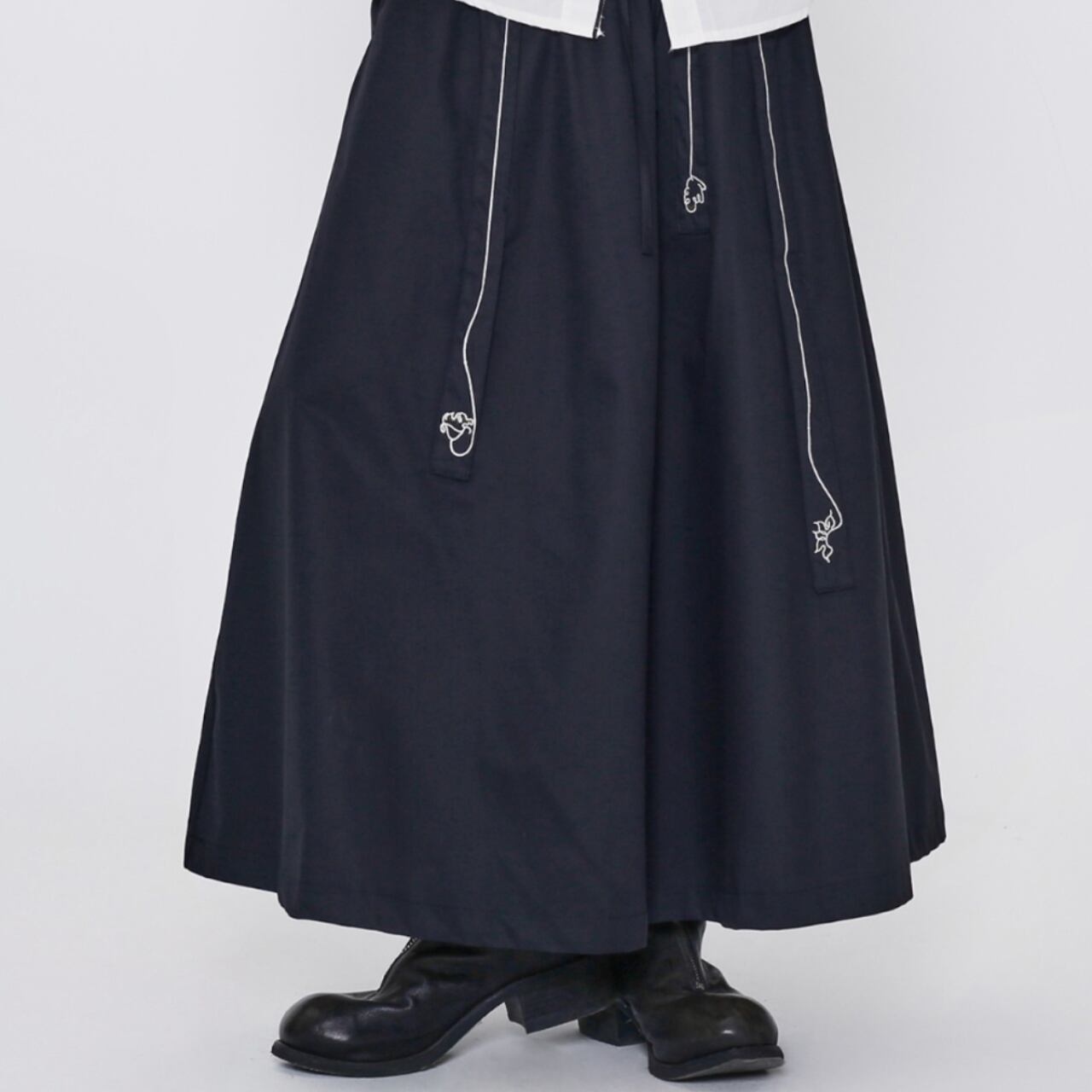 ドローストリングロングフレアスカート R0380
