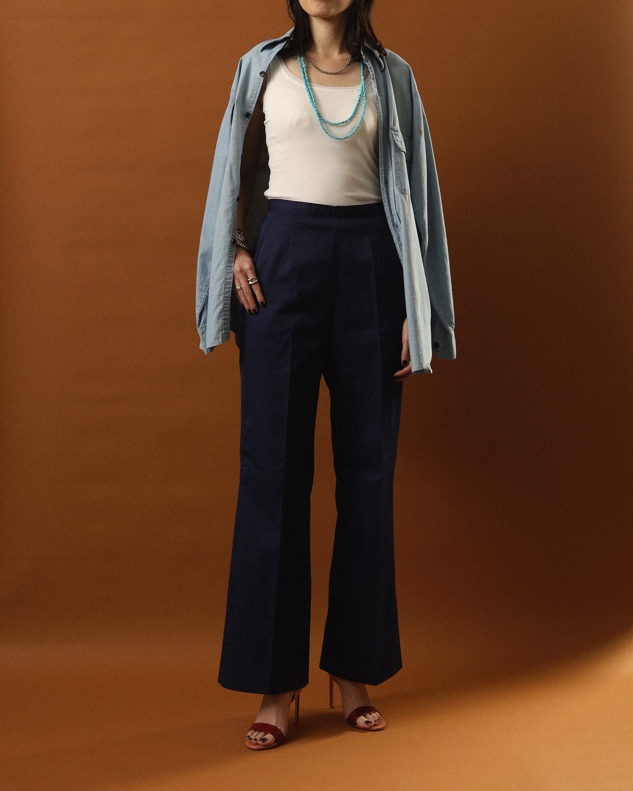 1970's Military / Back Zipper Officer Bells Trousers