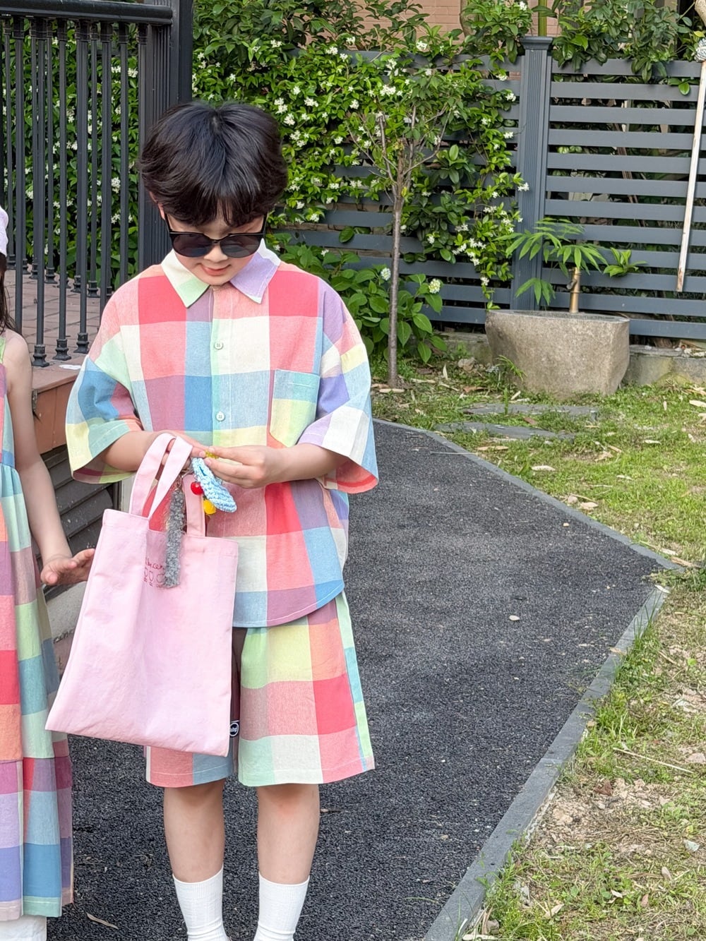 カラフルチェックのセットアップとワンピース（カラフル）KMAI｜リンク