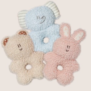 予約【BITEME】BonBon Green Furry Friends Rattle Toy《3Color》