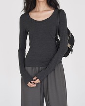 Round neck slim fit Top　T20173