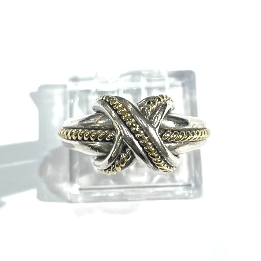 TIFFANY&CO.】【16号】2951 silver925× 18k コンビ シグネチャーリング