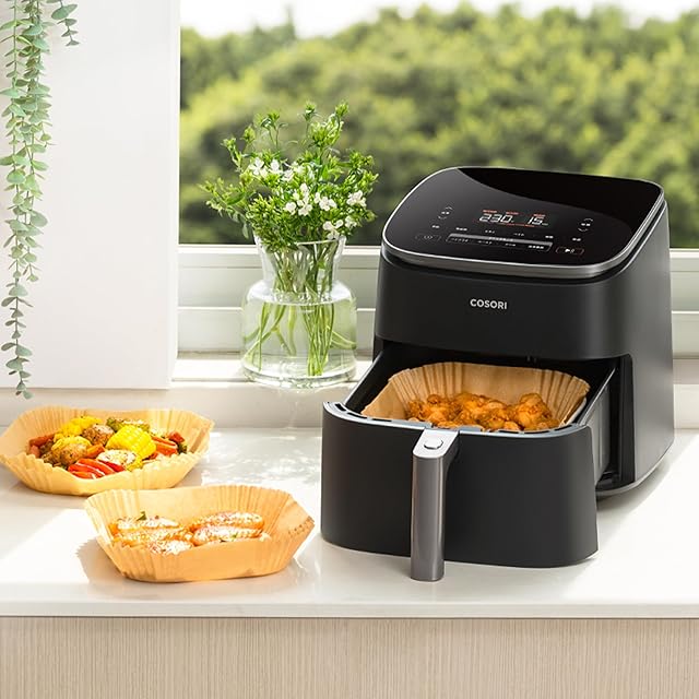 COSORI エアフライヤー用紙 内径16.5cm 100枚セット 3-6L適用 スクエア