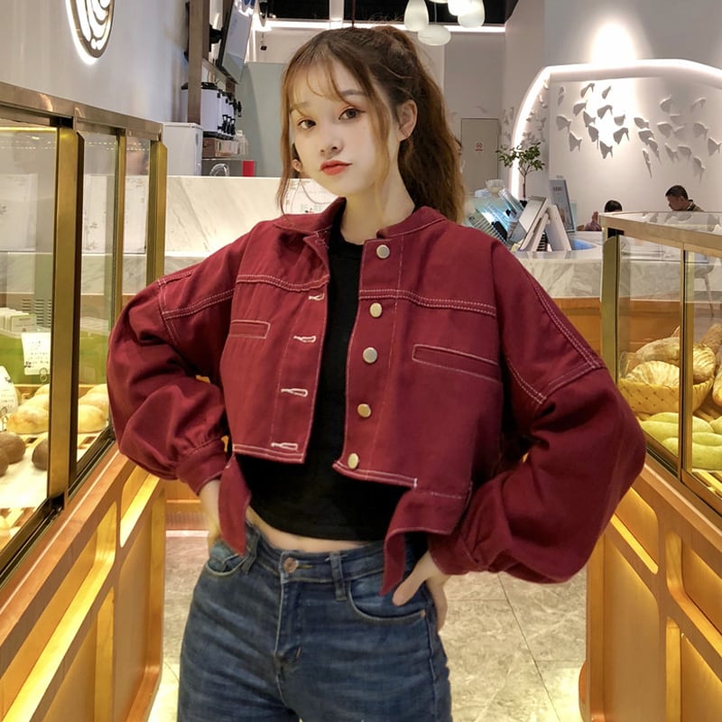 春 秋 冬 ジャケット アウター デニムジャケット ショート丈 ミニ丈