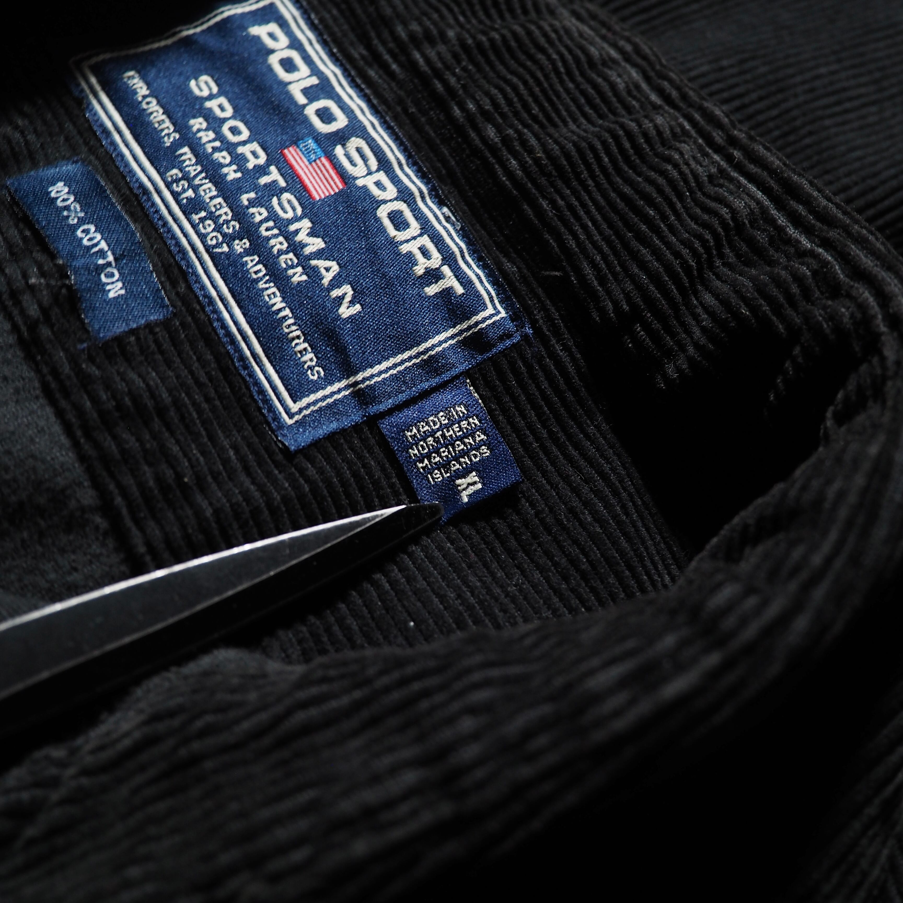 1990s ” POLO SPORTS RALPH LAUREN ” vintage loose Black corduroy shirt