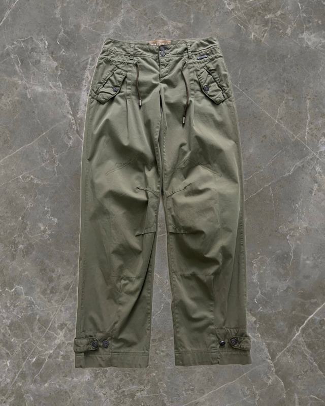 "john galliano" draw code design military pants