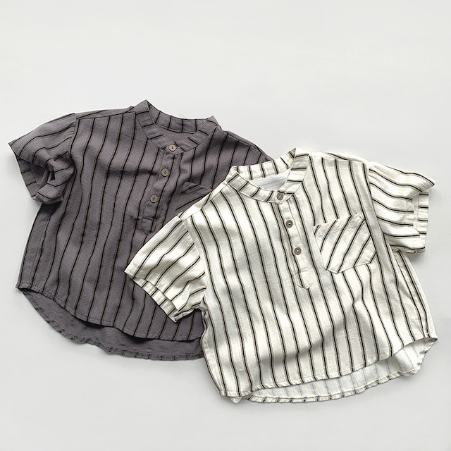 【BABY&KID】夏新作韓国風ストライプTシャツ 全2色