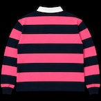 SCRIPT LOGO STRIPED RUGBY POLO SHIRT