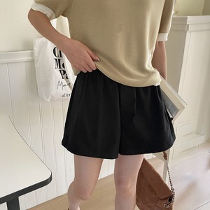 ショートパンツ レディース 春 夏 部屋着 韓国 スポーツ きれいめ おしゃれ 大人 カジュアル 白 黒 ホワイト ブラック ゆったり ウエストゴム 大人可愛い 大人女子