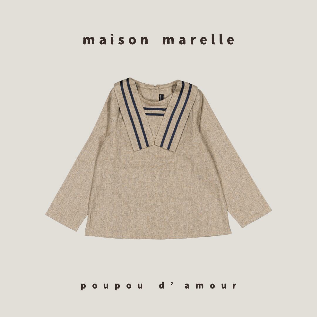6Y〜12Y 送料無料【予約】maison marelle|Blouse SEINE - heathered oatmeal/(11月上旬以降入荷予定)