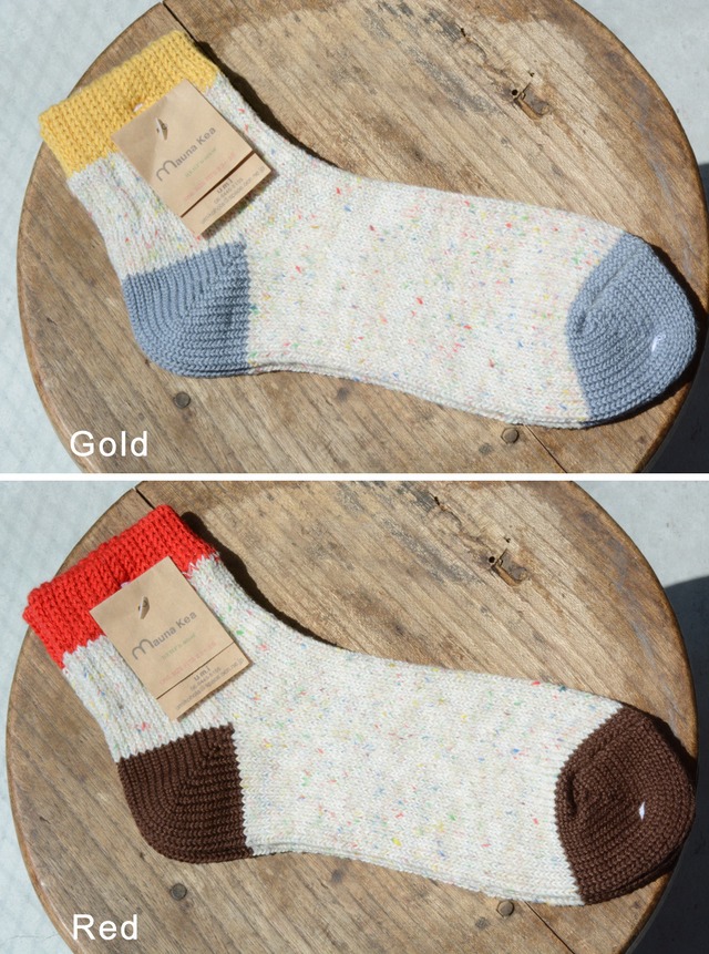 Mauna Kea（マウナケア）カラーネップ3面切り替えメンズスソックス(106515)全5色