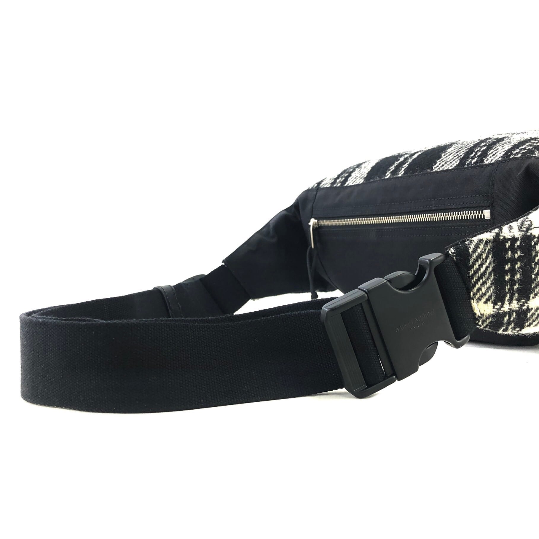 希少☆SAINT LAURENT　ボディバッグ　チェック　モノクロ SAINTLAURENT PARIS サンローラン チェック YSL BAG NY RIP BODYB
