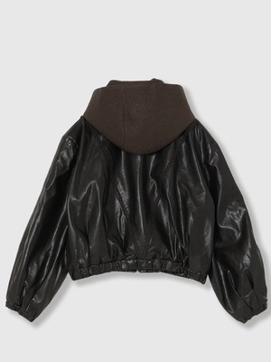 THINGS THAT MATTER　シングスザットマター  / VINTAGE IMITATION LEATHER HOODIE JACKET