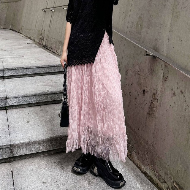 Pleated Midi-Length Skirt 01145