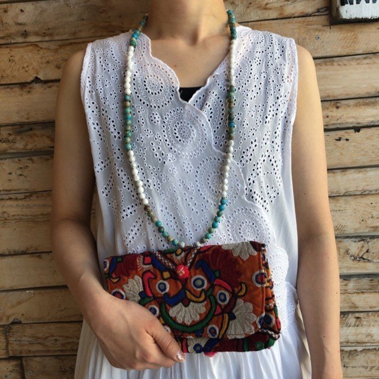 utilite　カットワークレースカシュクールドレス　ホワイト【SALE】