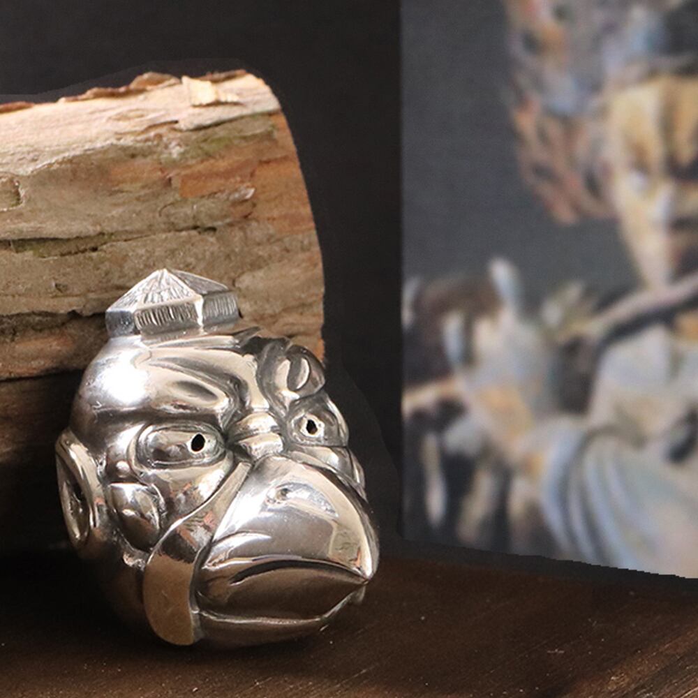 時代木彫面 能面 烏天狗 獣面 神楽面 M 9597 烏天狗 能面 神楽面