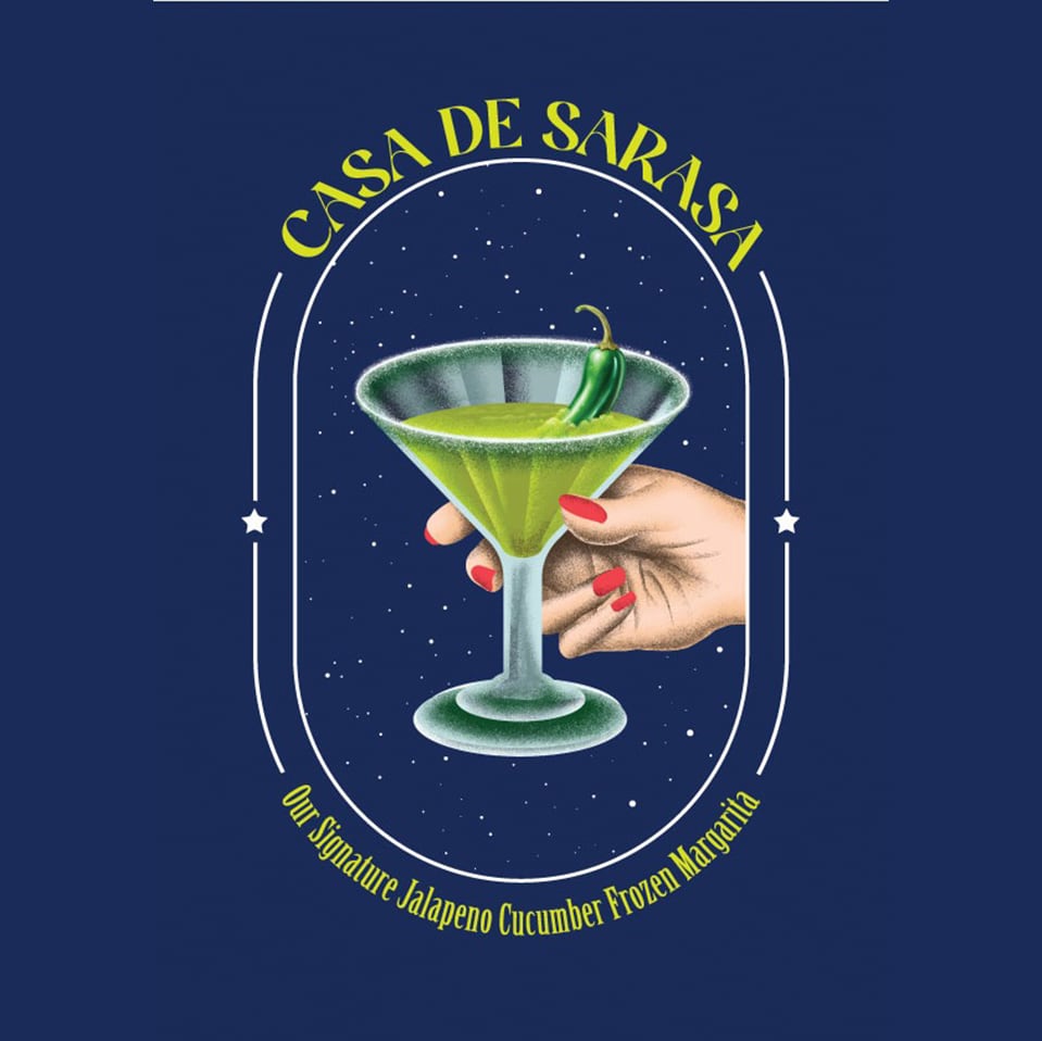 【Frozen Margarita Tee】Casa De Sarasa オリジナル 綿100％ 半袖Tシャツ 男女兼用