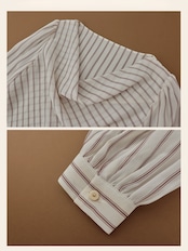 Brume Rayée Draped Blouse F0786