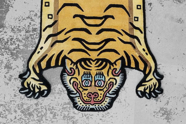 Tibetan Tiger Rug 《Mサイズ•シルク・オリジナル3・シグネチャーイエロー151》チベタンタイガーラグ