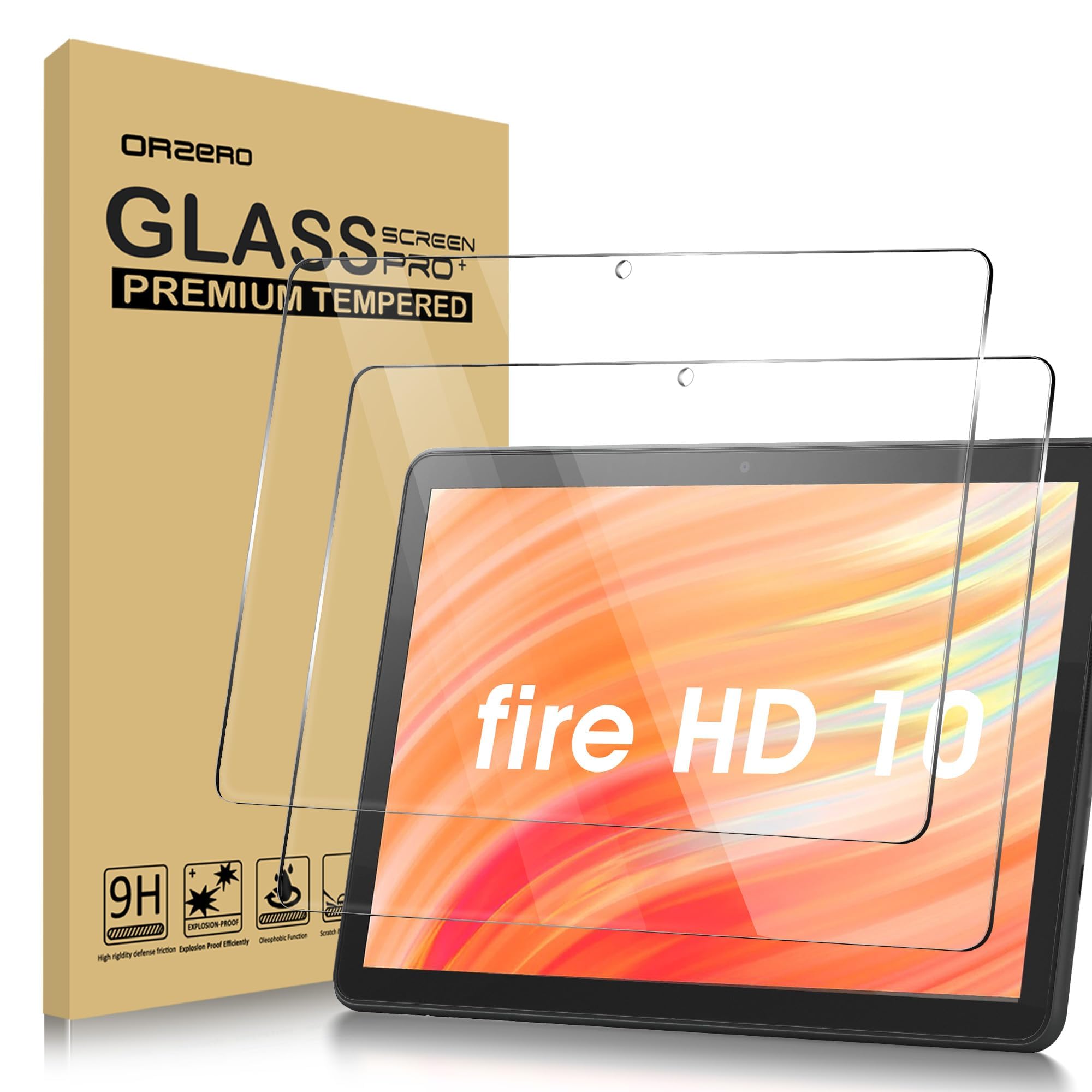 【数量限り】For HD 10 2023 10.1インチ専用強化ガラスフィルム Newzerol第13世代 キッズモデル対応 旭硝子素材・耐衝撃硬度9H・0.26mm・2.5D・高透過率・飛散防止・気泡防止・画質そのまま ラウンドエッジ加工 HD 10 2023用液晶保護フィルム