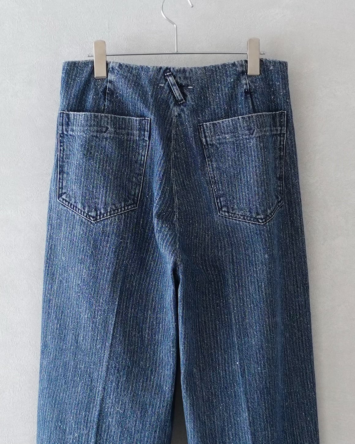 saby TUCK-BAGGY TYPE 2 - Stripe Denim Splash Vintage Wash - INDIGO
