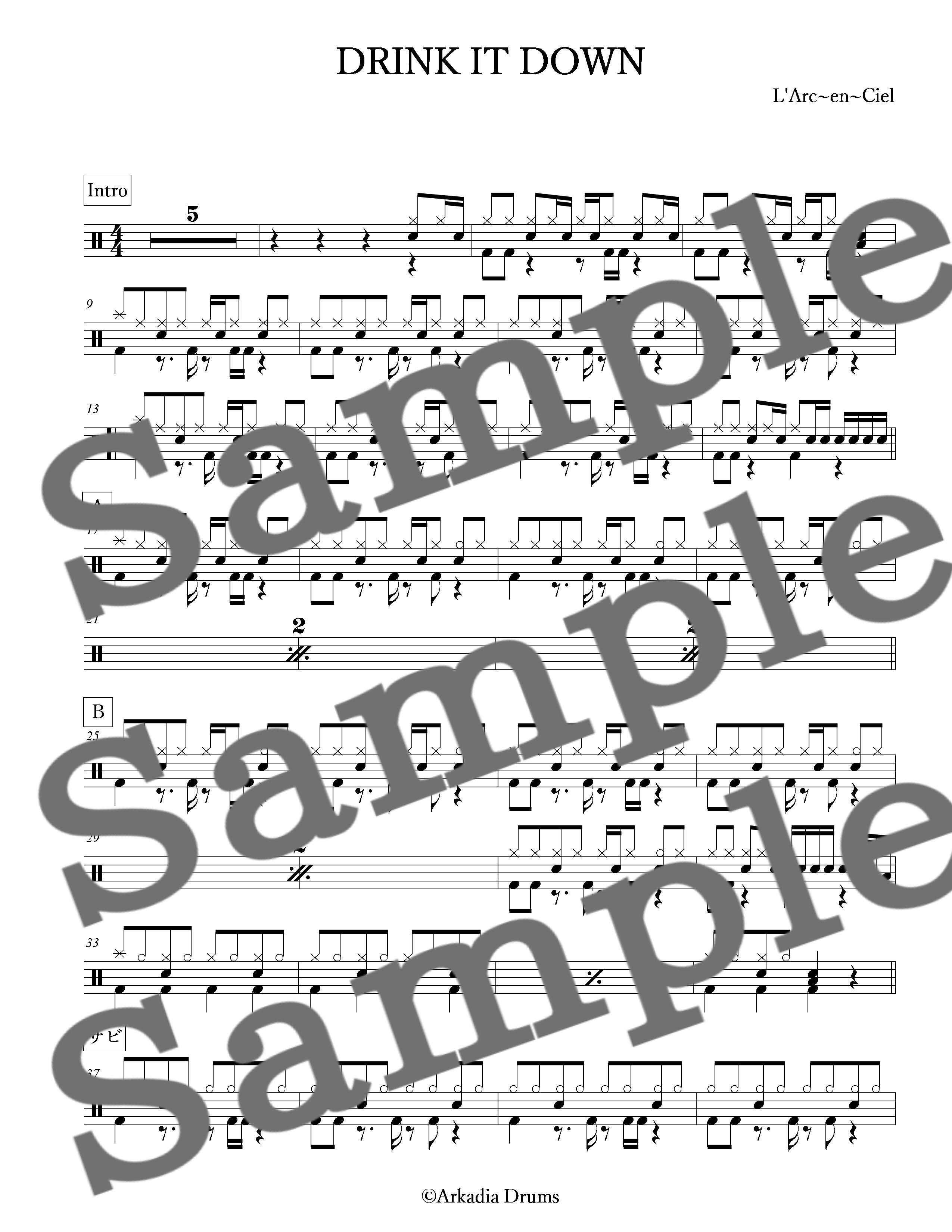 Drink It Down L Arc En Ciel Arkadia Drums