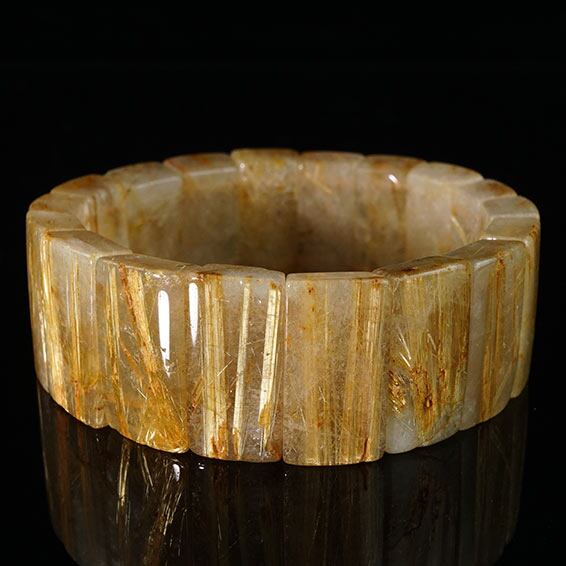 タイチンルチルクォーツ バングル ルチルクォーツ 一点物  111-42359