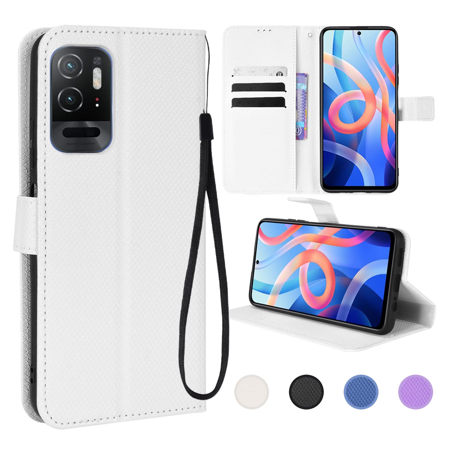 Redmi Note 10T 用 ケース/Redmi Note 10 JE 用 ケース 手帳型 YAJOJO 財布型カバー スマホケース カード収納 スタンド機能 マグネット開閉 耐衝撃 レンズ保護 合皮レザーー + TPUケース 革の質感 画面レンズ保護 落下防止 全面保護カバー 携帯カバー 指紋防止 (ホワイト)