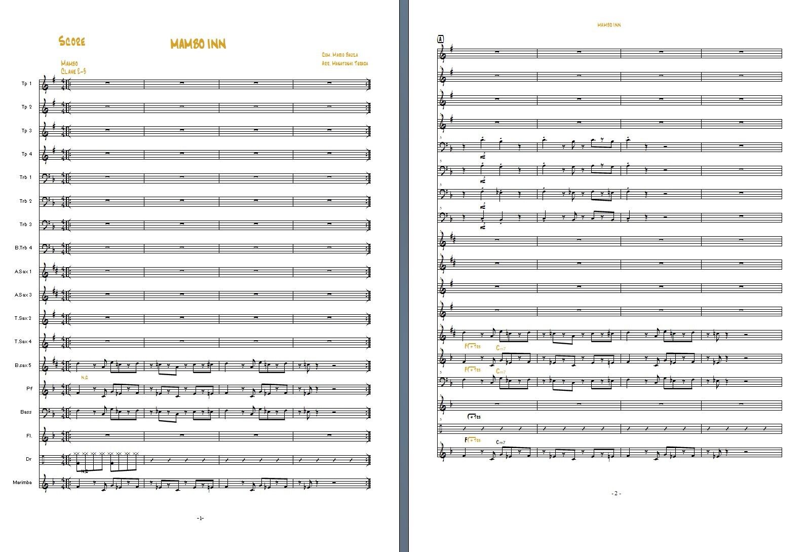 MAMBO INN BigBand ver. Full score | MADRUGADA