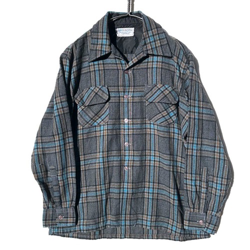 [MW JCPenney] Vintage Open Collar Wool Shirt [1970s-] Vintage Wool Shirt