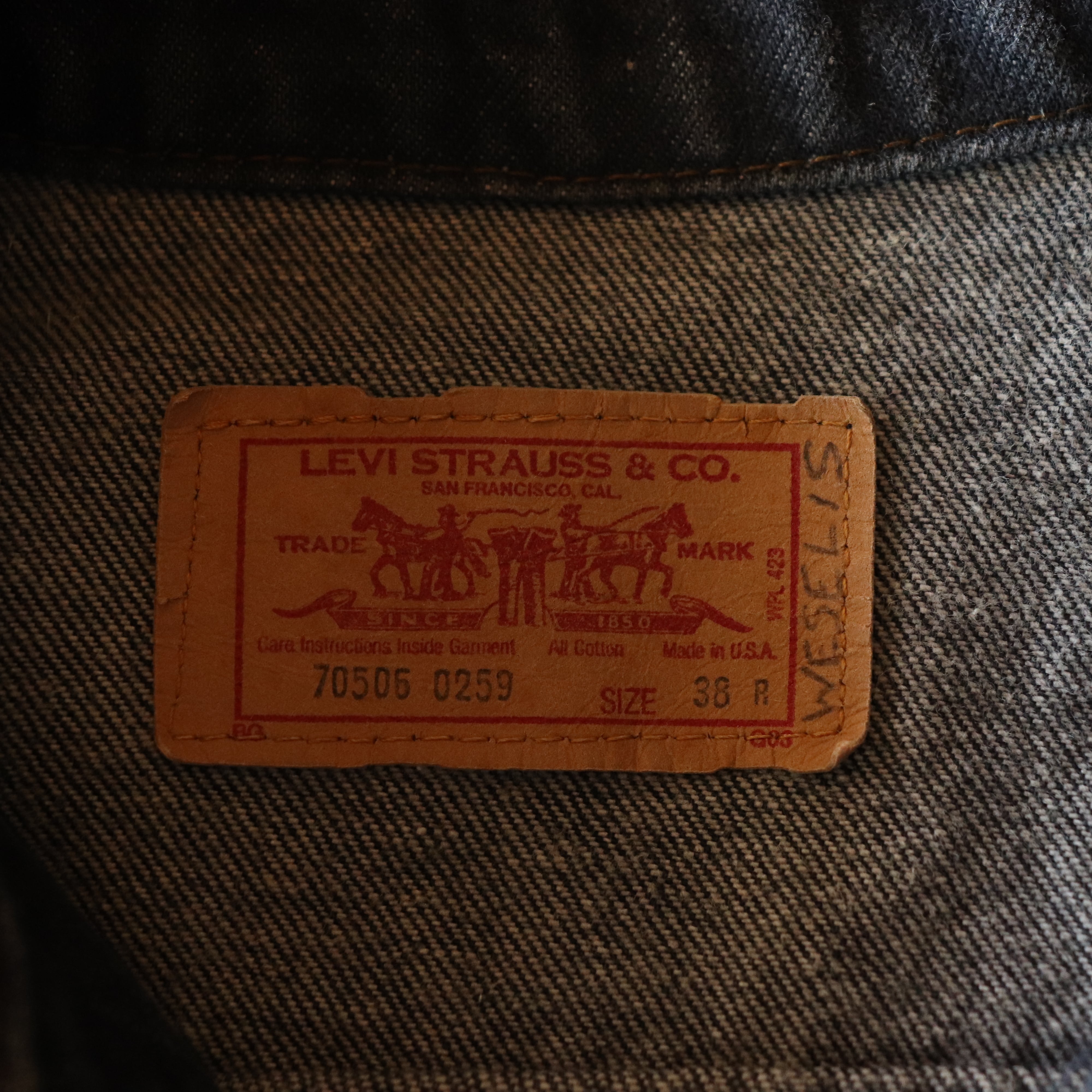80s 70505 0259 Levi's ブラックデニムジャケット 先染め | LO vintage
