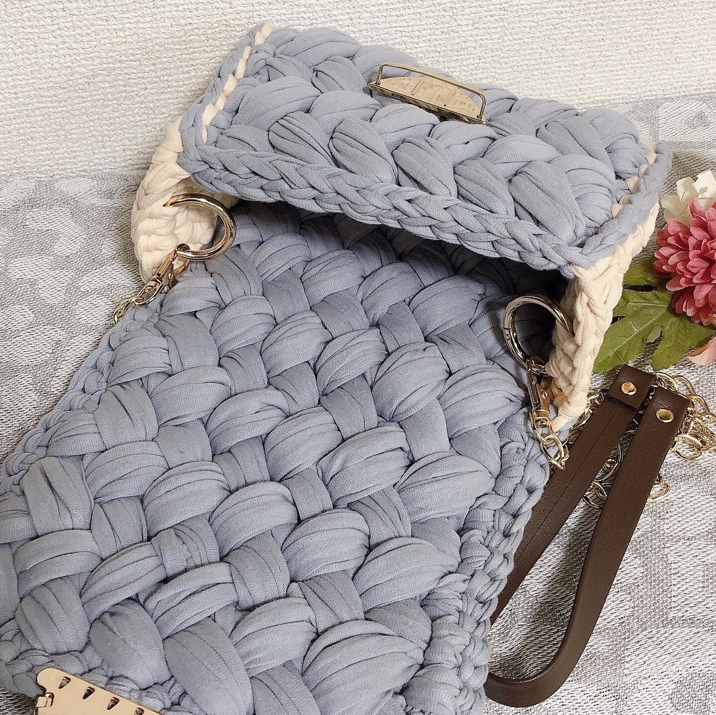 ズパゲッティバッグ ショルダーバッグ 国旗風 ハンドメイド 激し 