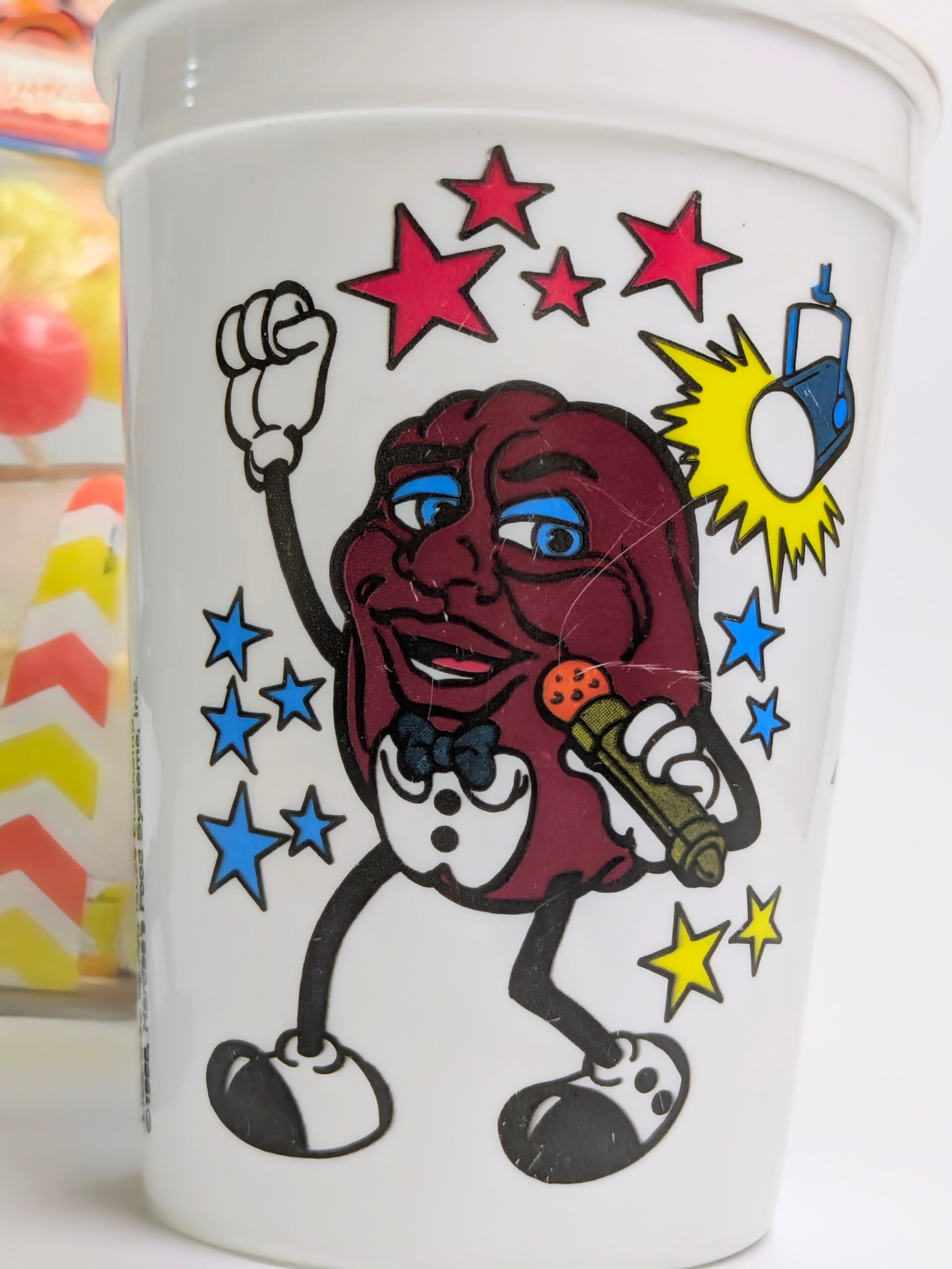 ☆ VINTAGE ☆【California Raisins（カリフォルニアレーズン）】 Birthday cake Decoration SET with Michael Jackson Raisin＆cup / マイケルレーズン 〚アメリカン雑貨 アメトイ〛