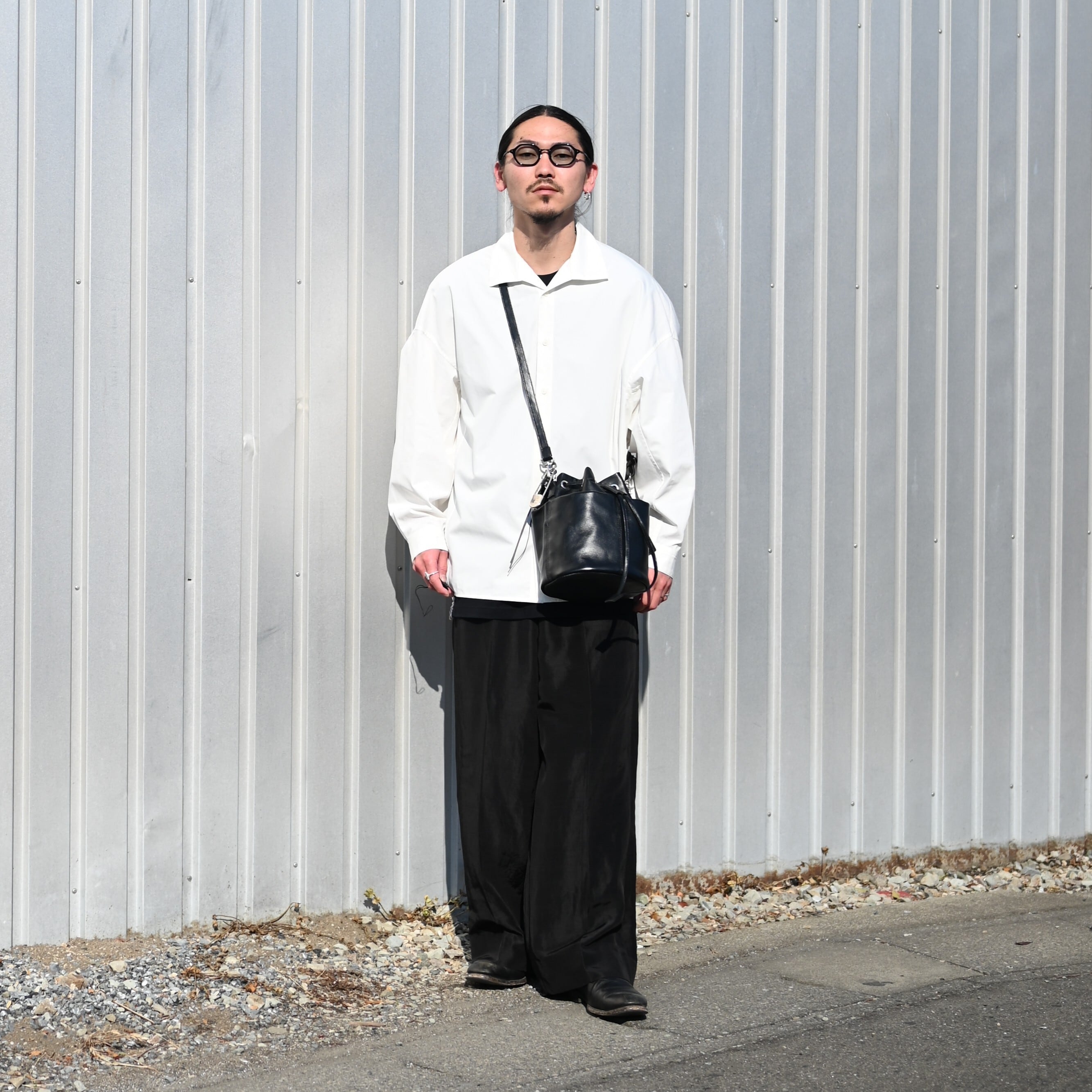 Nonnotte / Draw Cord Wide Straight Trousers | GANKO