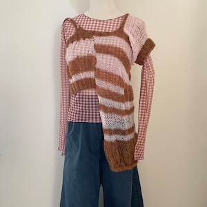 hisakanao/knit pink&brown