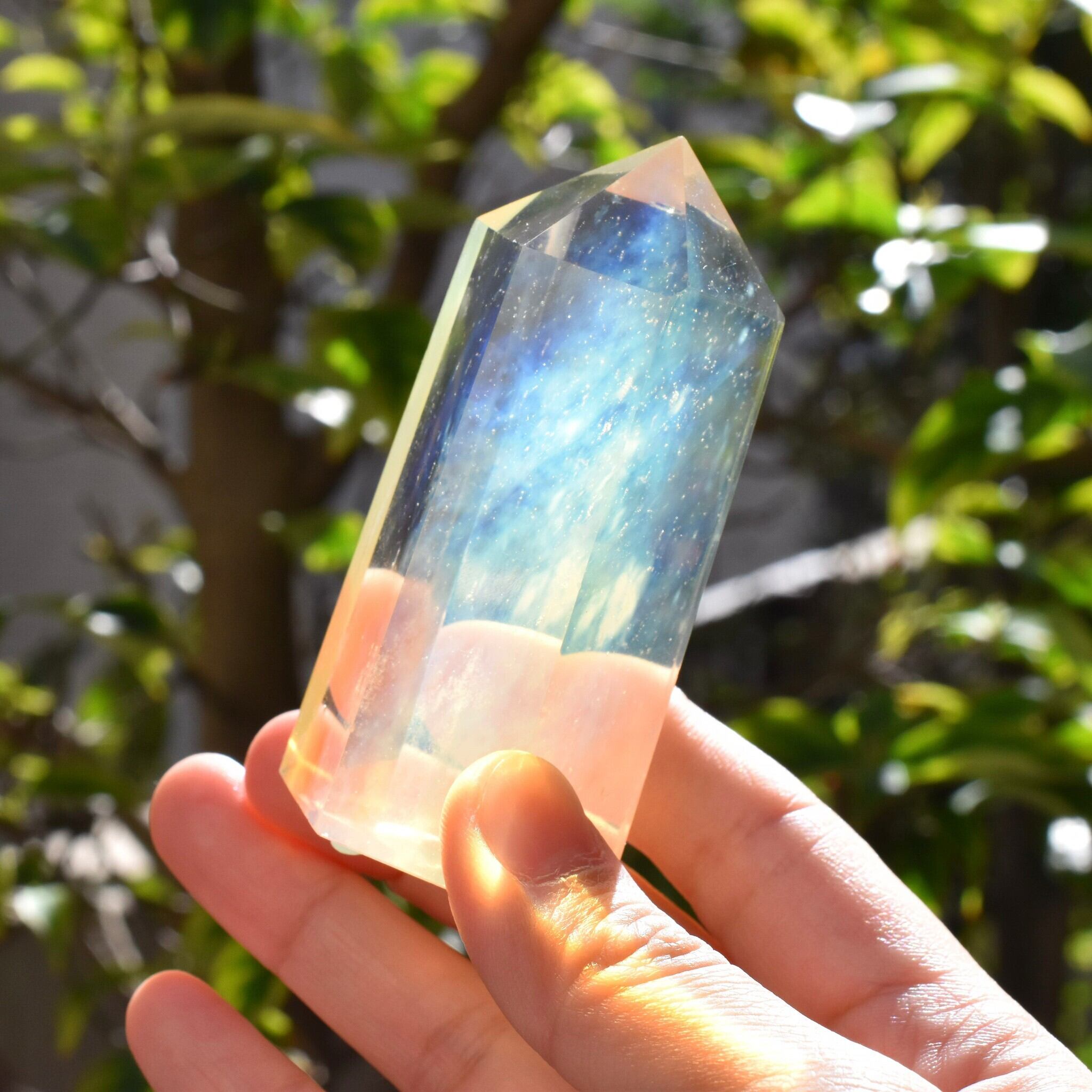 シエラネバダ産　アンダラクリスタル　ゴールデンサンシャイン&エンジェルラダー シエラネバダ産 アンダラクリスタル ポイント ゴールデンサンシャイン