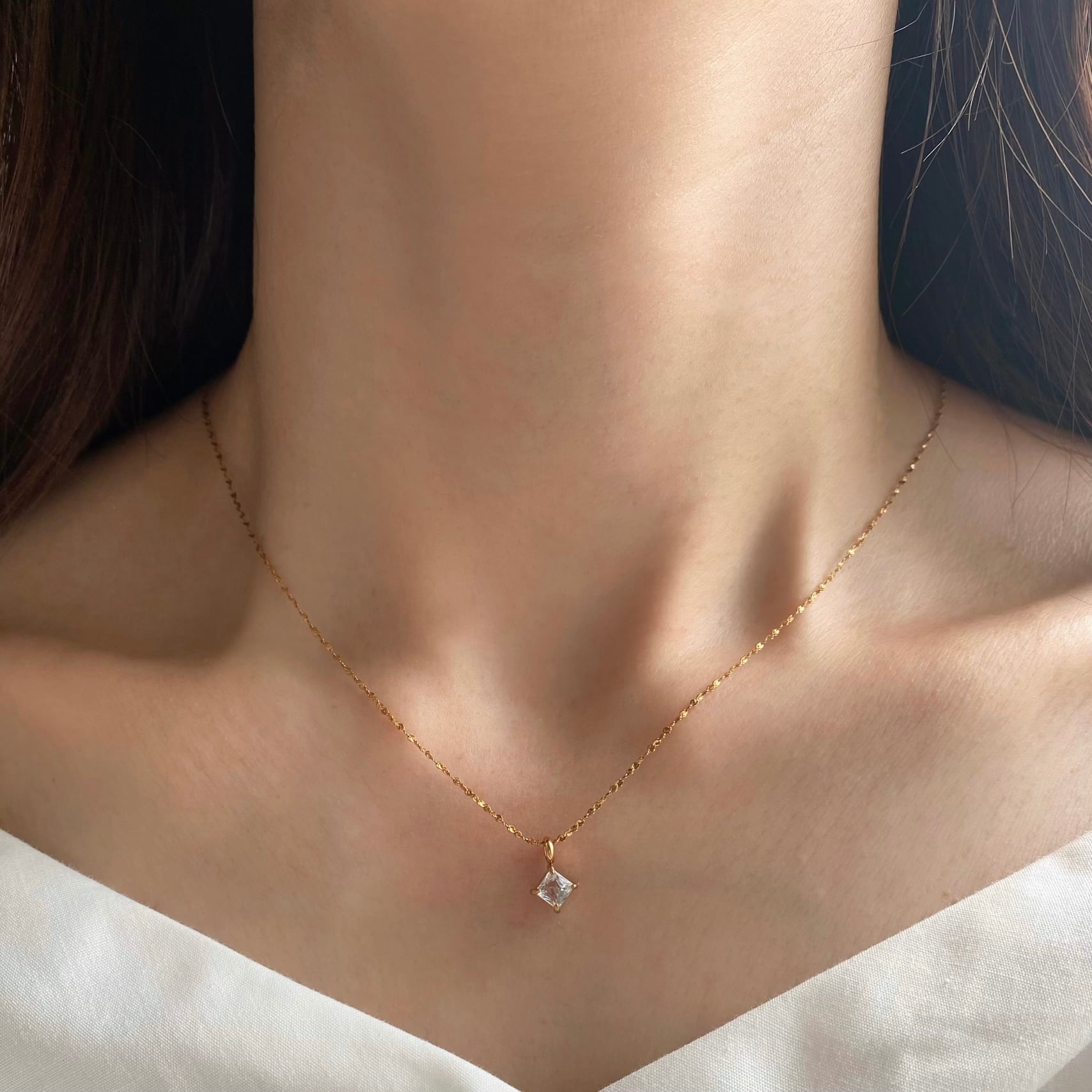 ダイヤシャープ ペタルチェーン ネックレス MN058 | emu