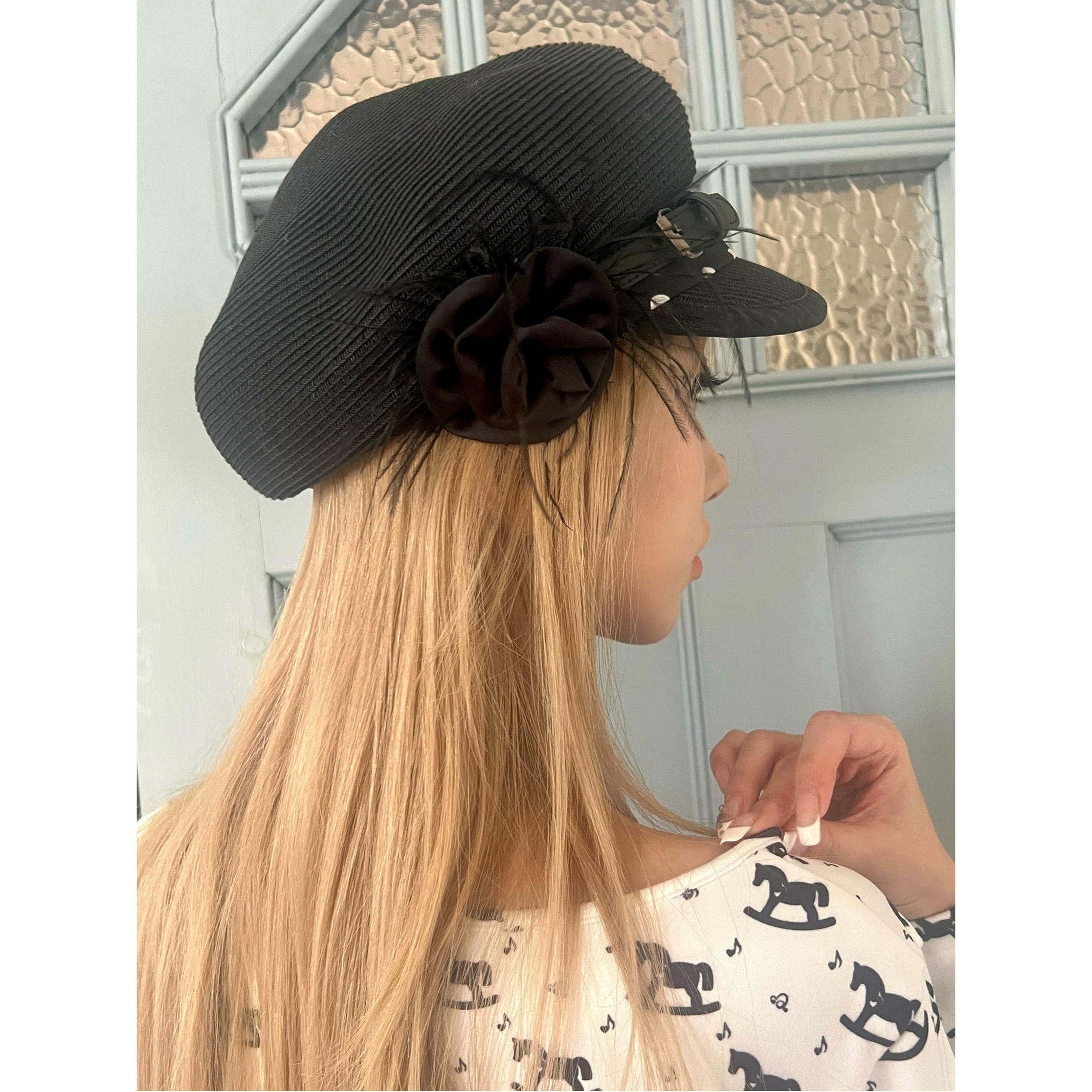 nit alcove] Black polka dot straw hat | BYORI