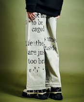 レタリングワイドデニムパンツ CQ-47014