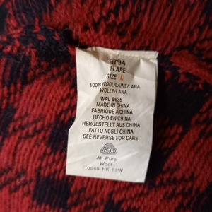 ウールリッチ　ハンドフレーム　3D　ウールニット　セーター　チェック　レッド　L