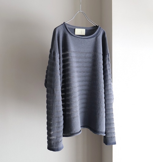 INNAT “ PANEL BORDER SWEATER ( Bule Gray )”
