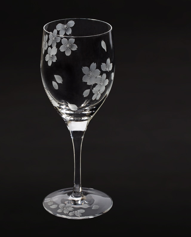 桜 - 花切子- ワイングラス