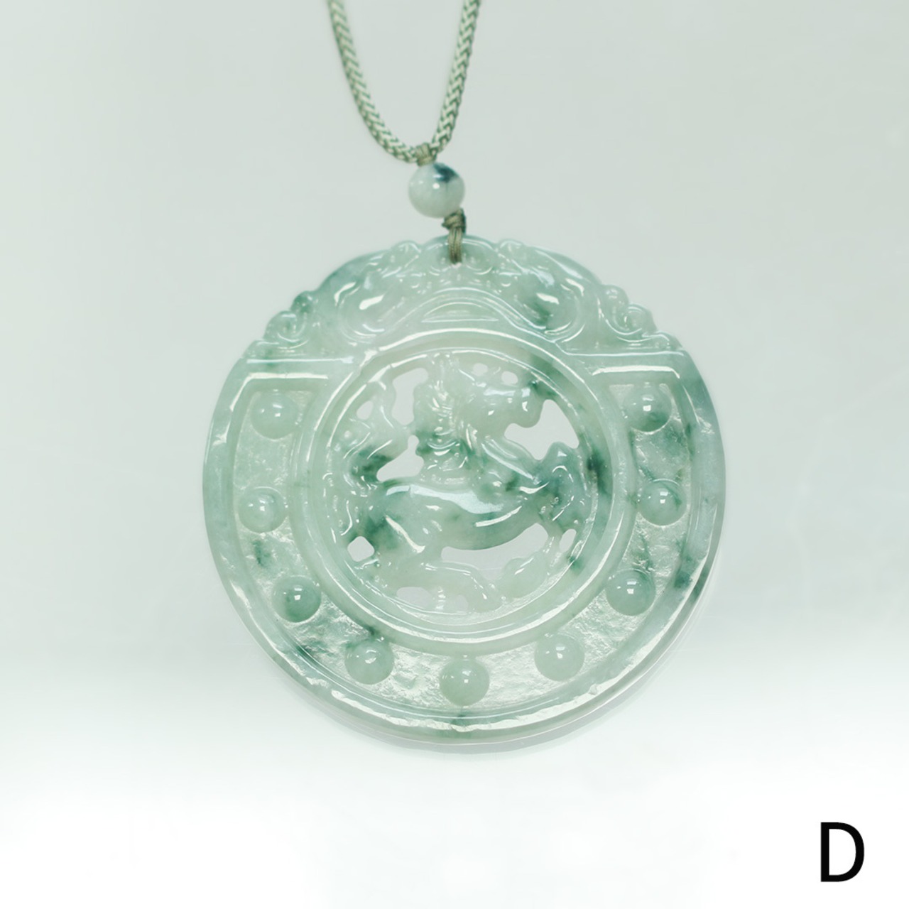 Horse Carving 翡翠ネックレス A貨翡翠 jd_ne1299