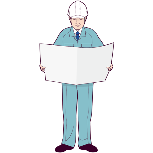 新聞を読む工場長